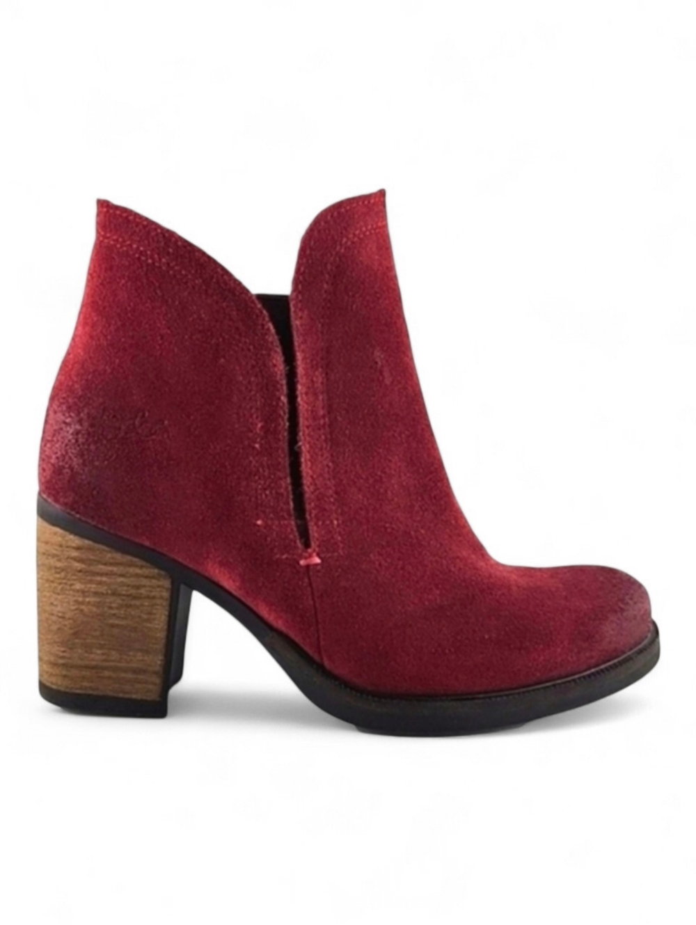 Bos. & Co. Women's Belfield Waterproof Suede Heeled Ankle Boots Burgundy Red 37